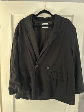Old Navy Black Double-Breasted Jacket Blazer